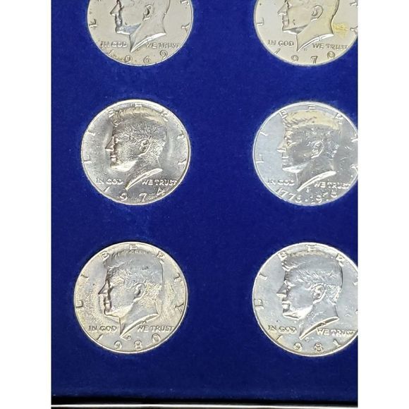 John F. Kennedy Uncirculated Half Dollars 1964 - 1984 Set in velvet case - Picture 9 of 16